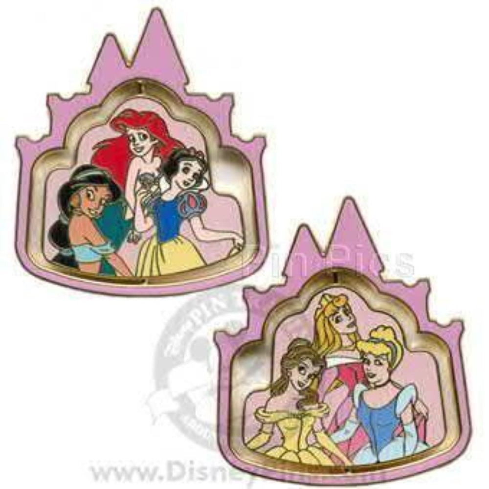 Disney‎ Pin Princess Castle Spinner Ariel Aurora Belle Cinderella Jasmine 67183